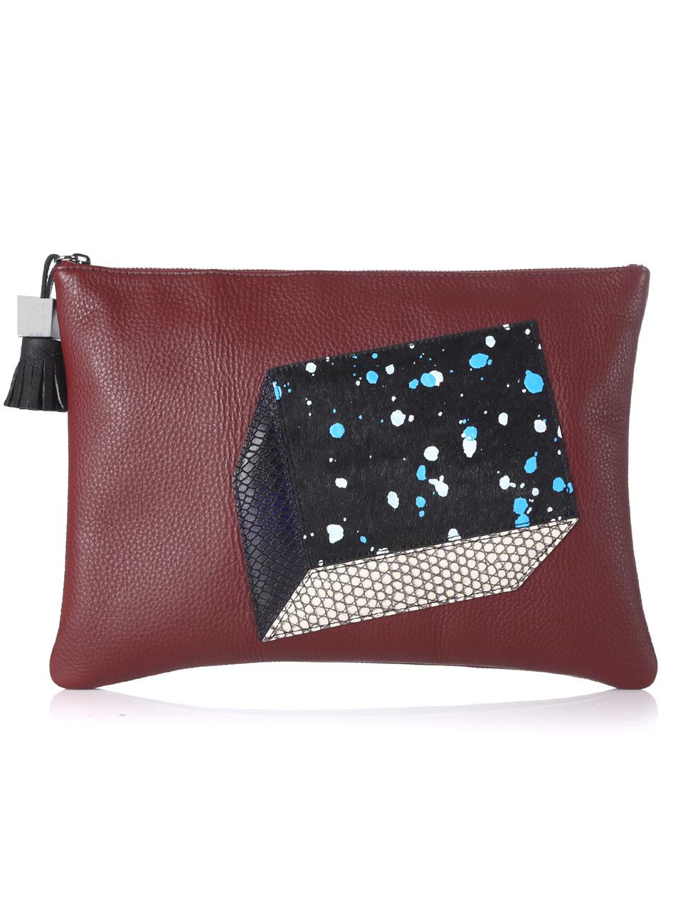 THEHEE CUBE CLUTCH BAG BURGUNDY