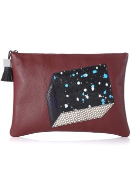 THEHEE CUBE CLUTCH BAG BURGUNDY