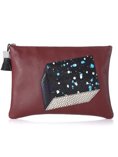 THEHEE CUBE CLUTCH BAG BURGUNDY