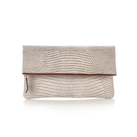 THEHEE Embossed Leather Cowhide Clutch Bag [Beige]