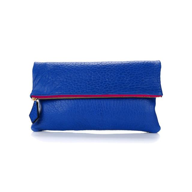 THEHEE Leather Embossed Clutch Bag [Blue]