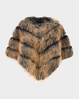 Theia Fox-Like Faux Fur Cape