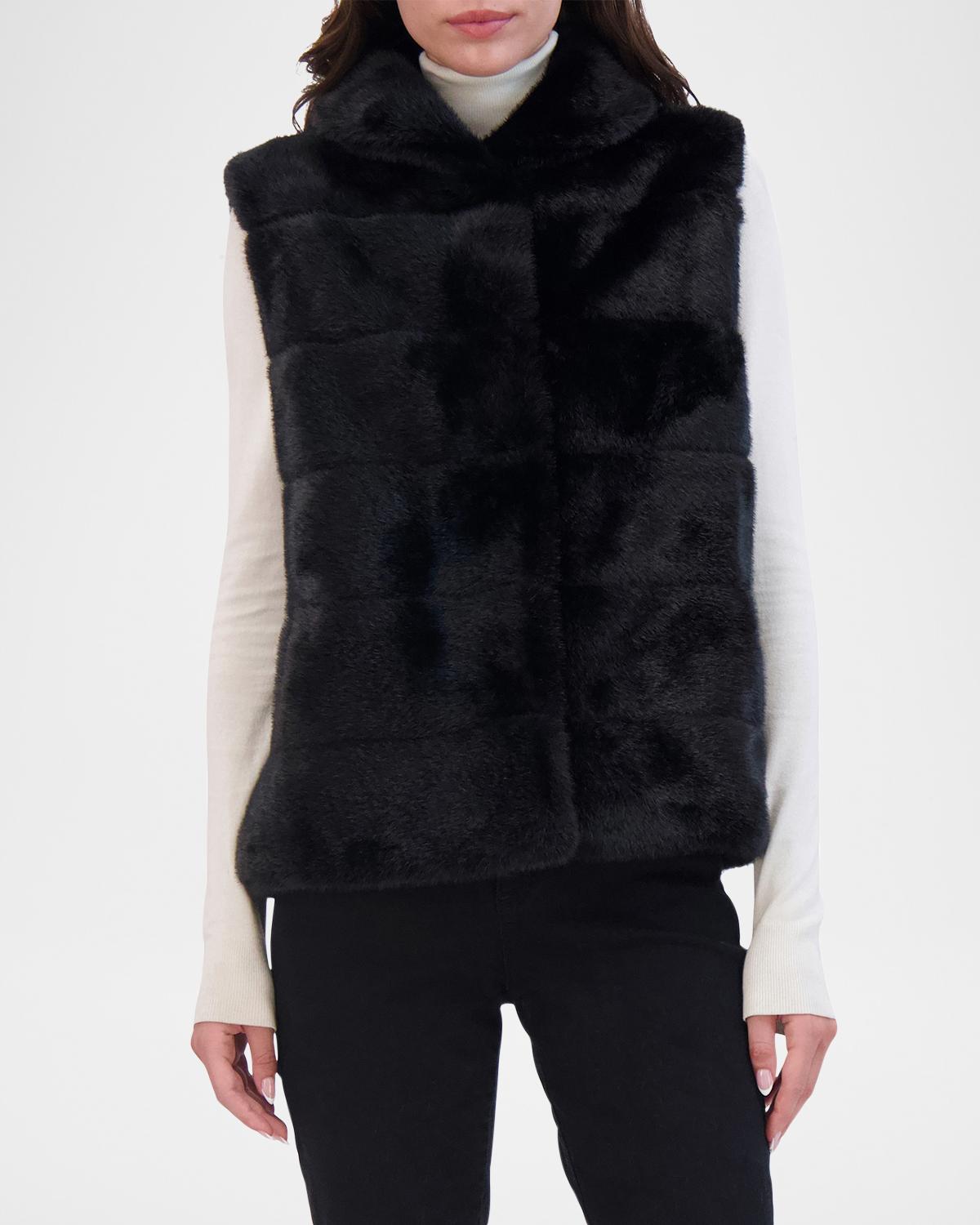 Theia Horizontal Mink-Like Faux Fur Vest