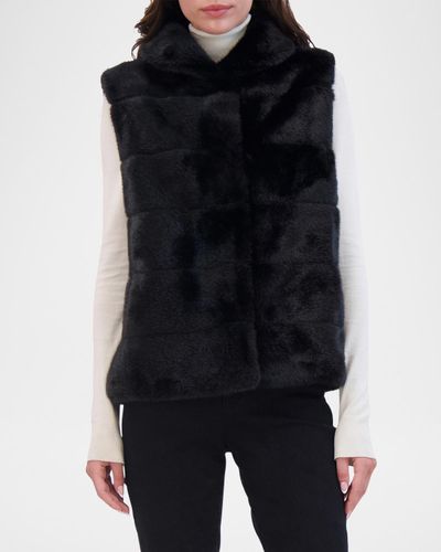 Theia Horizontal Mink-Like Faux Fur Vest