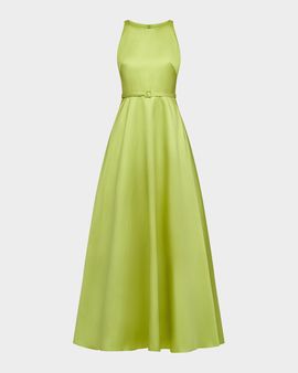 Theia Minta Sleeveless Mikado Halter Gown