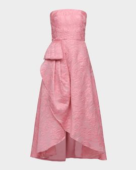 Theia Soraya Strapless Fil Coupe Midi Dress