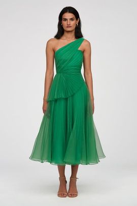 Theia Theia Cece Pleated Organza Dress