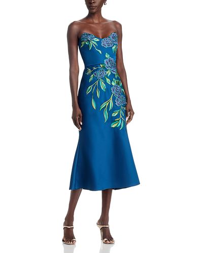 Theia Theia Emmeline Floral Embroidered Column Dress