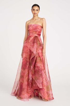 Theia Theia Fahreta Strapless Organza Gown