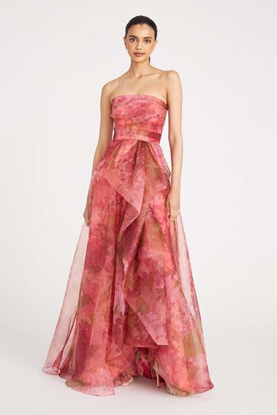 Theia Theia Fahreta Strapless Organza Gown