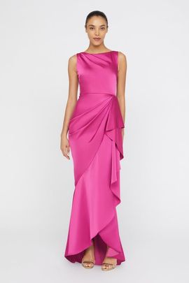 Theia Theia Harper Draped Wrap Gown