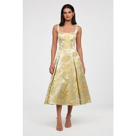 Theia Theia Julie Basque Waist Dress
