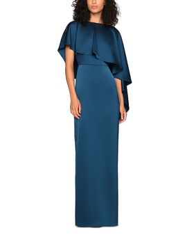 Theia Theia Karis Cape Column Gown