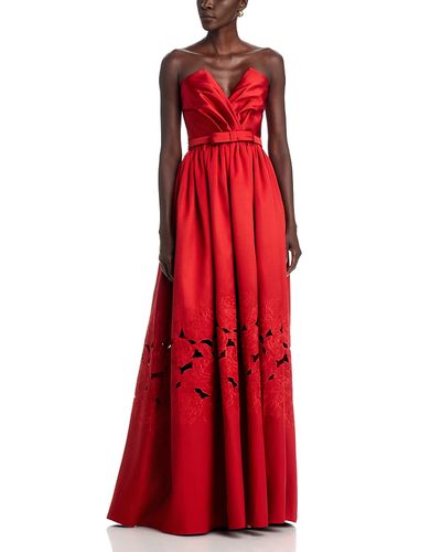 Theia Theia Lena Embroidered Mikado Gown