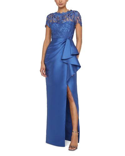 Theia Theia Selena Draped Column Gown