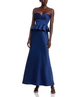 Theia Theia Sydney Strapless Peplum Gown
