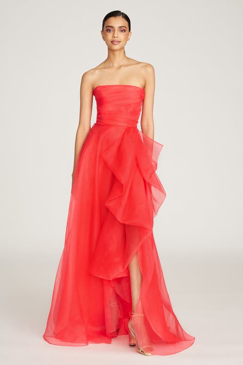 Theia Theia Teresa Strapless Draped Gown