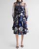 Theia Women's Agatha Floral Organza Shirtdress - 2