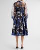 Theia Women's Agatha Floral Organza Shirtdress - 3