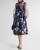 Theia Women's Agatha Floral Organza Shirtdress - 4