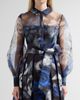 Theia Women's Agatha Floral Organza Shirtdress - 5