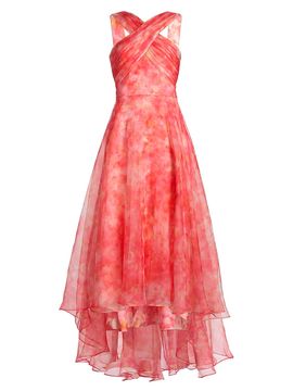 Theia Women's Athena Organza High-Low Gown