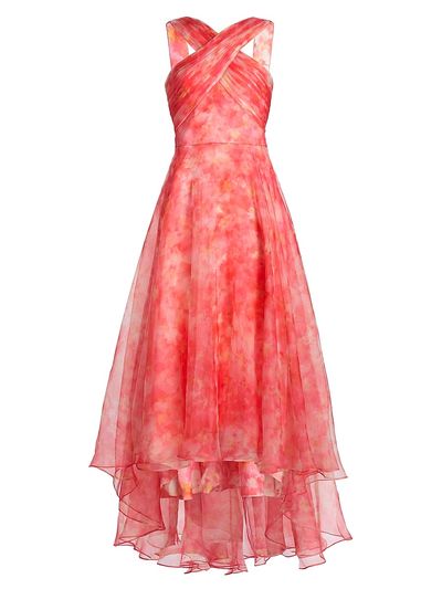 Theia Women's Athena Organza High-Low Gown