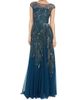 Theia Women's Ava Beaded Cap Sleeve Gown - 2