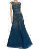 Theia Women's Ava Beaded Cap Sleeve Gown - 3