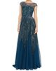 Theia Women's Ava Beaded Cap Sleeve Gown - 6
