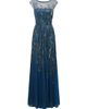 Theia Women's Ava Beaded Cap Sleeve Gown - 8