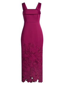 Theia Women's Billie Floral-Embroidered Dress