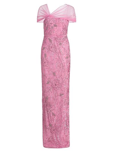 Theia Women's Clover Shawl Beaded Gown