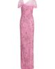 Theia Women's Clover Shawl Beaded Gown - 8