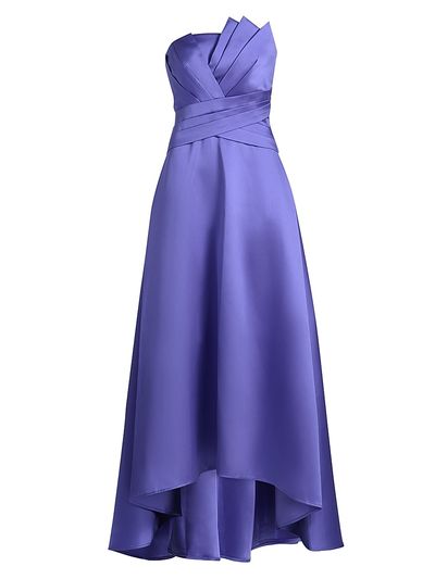 Theia Women's Coco Strapless High-Low Mikado Gown
