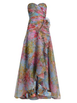 Theia Women's Eloise High-Low Strapless Gown