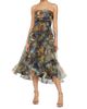 Theia Women's Evanthe Abstract Organza Strapless Midi-Dress - 1