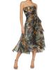 Theia Women's Evanthe Abstract Organza Strapless Midi-Dress - 3