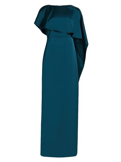 Theia Women's Karis Asymmetric Cape Column Gown