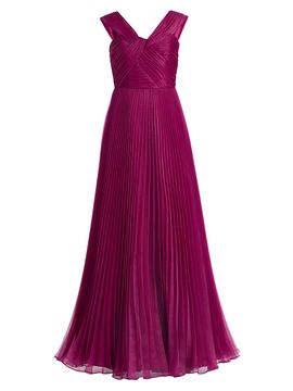 Theia Women's Laurel Pleated Organza Gown