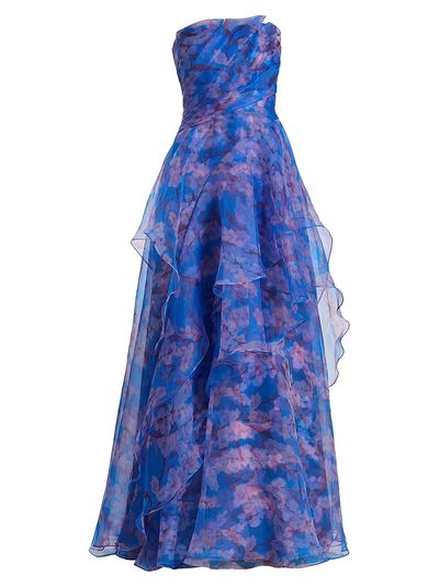 Theia Women's Orelia Organza Strapless Gown