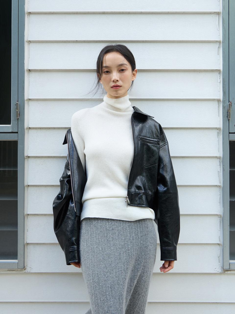 THEMARGOT MARGOT VEGAN LEATHER JK (BLACK)