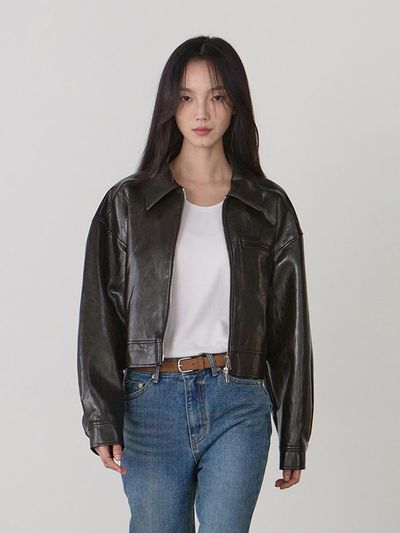 THEMARGOT MARGOT VEGAN LEATHER JK (BROWN)