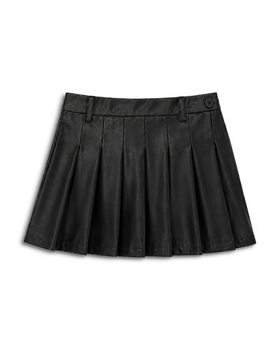 Theme Theme Girls' Jane Black Faux Leather Pleated Skort