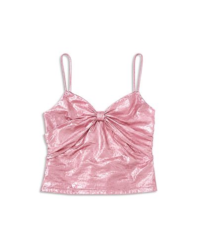 Theme Theme Girls' Liot Lame Pink Tie Back Top