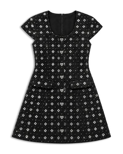 Theme Theme Girls' Zoe Flower Sequin Boucle Cap Sleeve Dress