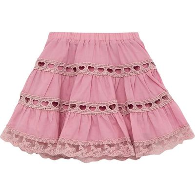 Theme Theme Sofia Heart Bow Lace Mini Skirt
