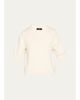 Theory Cashmere Short-Sleeved Crop Sweater - 1