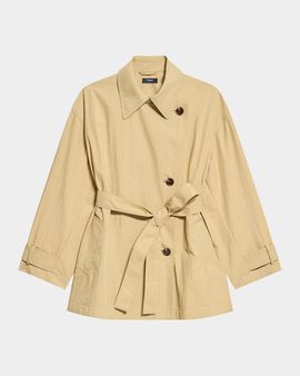 Theory Cropped Double-Breasted Trench Coat