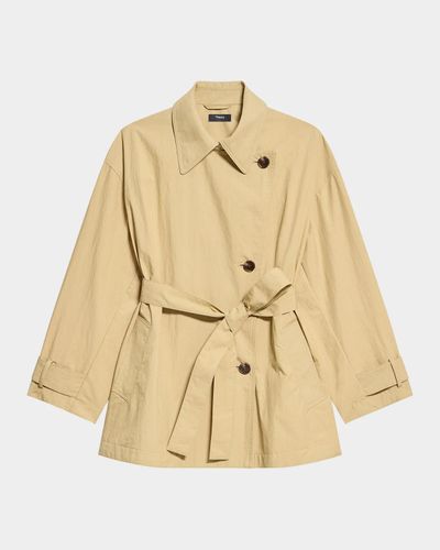 Theory Cropped Double-Breasted Trench Coat